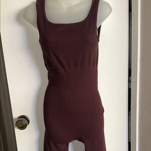 Brown Bodysuit XL One Piece with Classic Sleeveless Design